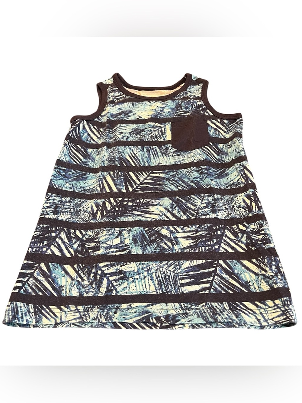 The Children's Place Blue and White Palm Stripe Tank